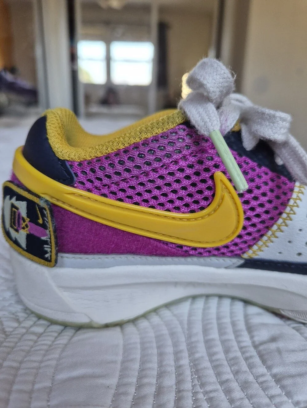 VGUC Nike Ja 1 SE Camp Ja Basketball Shoes size 1 University Gold Hyper Violet